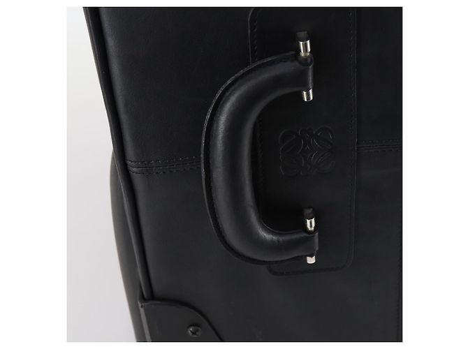Valigia LOEWE Nylon Nero Argento Auth bs29570 - vista 4