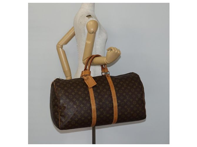 LOUIS VUITTON Borsa Boston Monogram Keepall 55 M41424 LV Auth 140023 Monogramma - vista 24