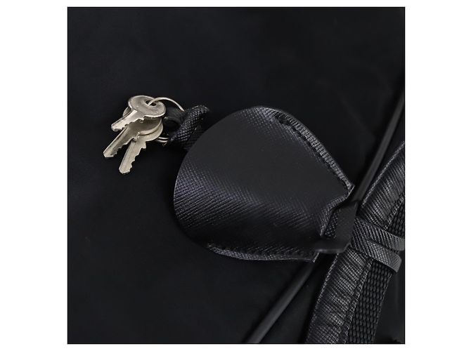 Borsa Boston PRADA in nylon nero argento autentica 143769 - vista 16