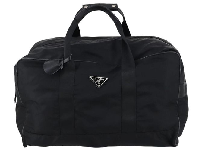Borsa Boston PRADA in nylon nero argento autentica 143769 - vista 2
