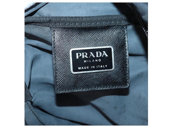 Borsa Boston PRADA in nylon nero argento autentica 143769 - vista 21