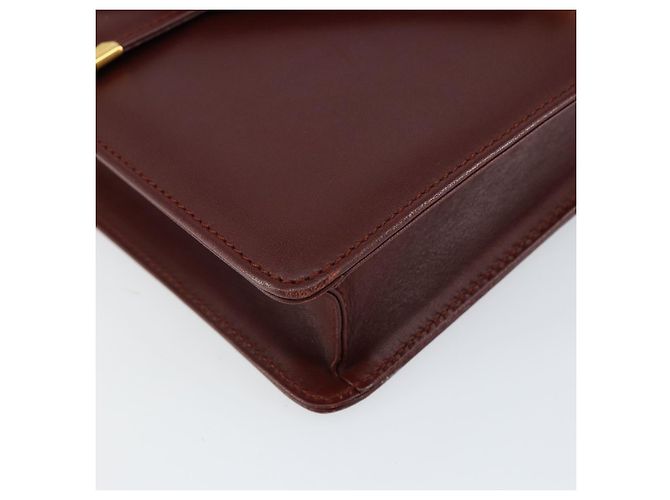 Cartier Bolso de hombro Must Line de cuero burdeos y oro Auth mr1585 Dorado - vista 11