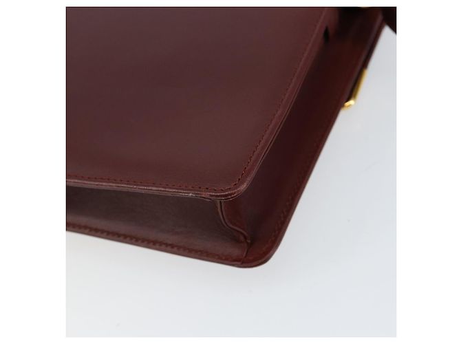 Cartier Bolso de hombro Must Line de cuero burdeos y oro Auth mr1585 Dorado - vista 12