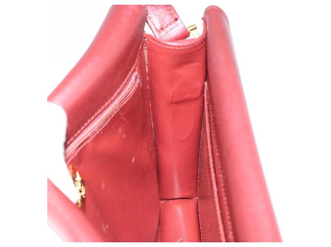 Cartier Bolso de hombro Must Line de cuero burdeos y oro Auth mr1585 Dorado - vista 18