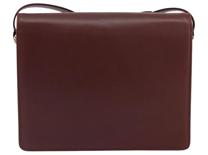 Cartier Bolso de hombro Must Line de cuero burdeos y oro Auth mr1585 Dorado - vista 3