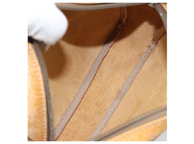 Borsa a Spalla Anagram LOEWE in Pelle Marrone Oro Auth ka490 D'oro - vista 12