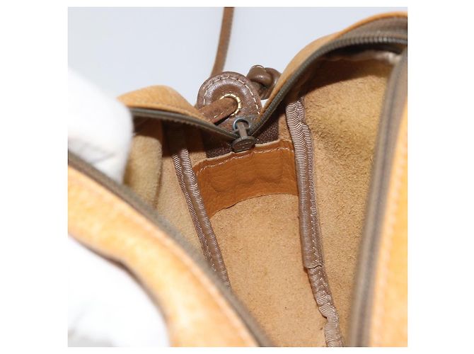 Borsa a Spalla Anagram LOEWE in Pelle Marrone Oro Auth ka490 D'oro - vista 17