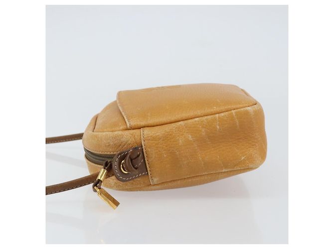 Borsa a Spalla Anagram LOEWE in Pelle Marrone Oro Auth ka490 D'oro - vista 4