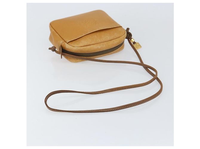Borsa a Spalla Anagram LOEWE in Pelle Marrone Oro Auth ka490 D'oro - vista 7