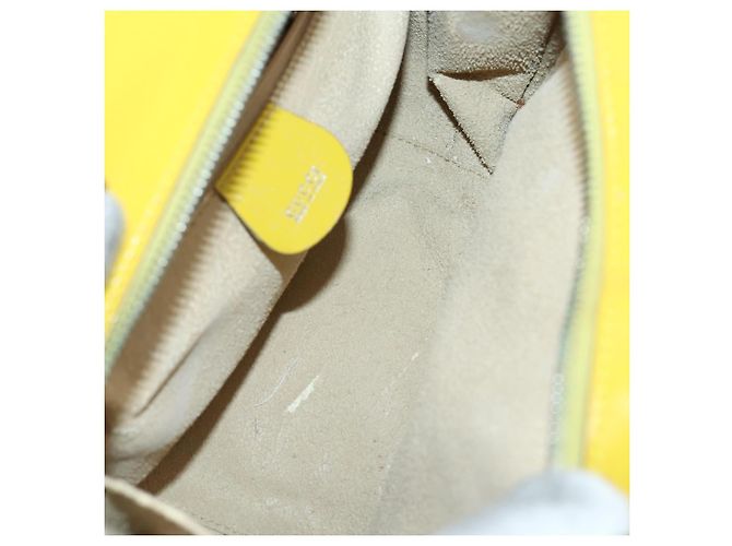 Bolsa de Mão GUCCI Bamboo Esmalte 2 vias Ouro Amarelo 000 270 0323 Auth ar13838 Dourado - vista 17