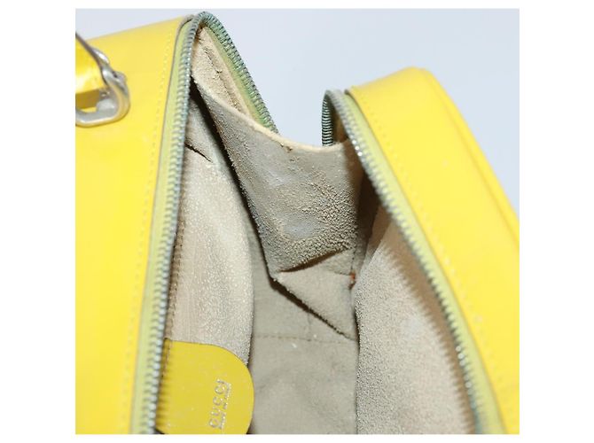 Bolsa de Mão GUCCI Bamboo Esmalte 2 vias Ouro Amarelo 000 270 0323 Auth ar13838 Dourado - vista 18
