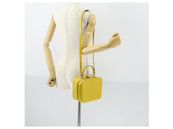 Bolsa de Mão GUCCI Bamboo Esmalte 2 vias Ouro Amarelo 000 270 0323 Auth ar13838 Dourado - vista 24