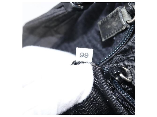Borsa a Spalla PRADA Lana Nera Argento Auth 151503 Nero - vista 12