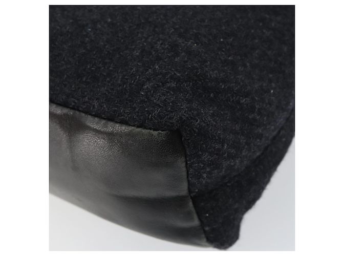 Borsa a Spalla PRADA Lana Nera Argento Auth 151503 Nero - vista 15