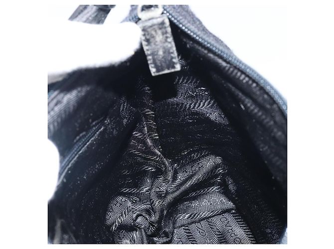 Borsa a Spalla PRADA Lana Nera Argento Auth 151503 Nero - vista 19