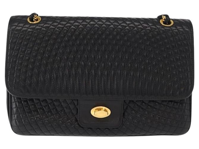 BALLY Borsa a Spalla con Catena Pelle Nera Oro Auth am9804 Nero D'oro - vista 2