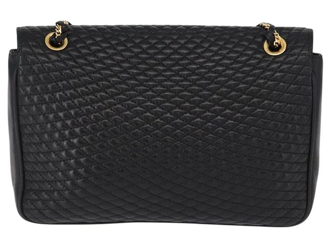 BALLY Borsa a Spalla con Catena Pelle Nera Oro Auth am9804 Nero D'oro - vista 3