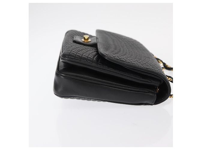 BALLY Borsa a Spalla con Catena Pelle Nera Oro Auth am9804 Nero D'oro - vista 4