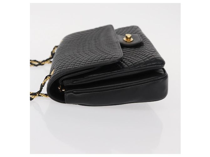 BALLY Borsa a Spalla con Catena Pelle Nera Oro Auth am9804 Nero D'oro - vista 5