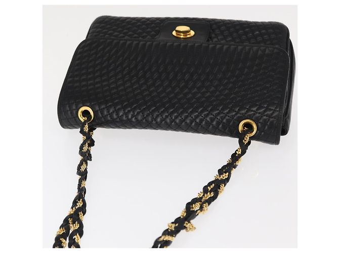 BALLY Borsa a Spalla con Catena Pelle Nera Oro Auth am9804 Nero D'oro - vista 6