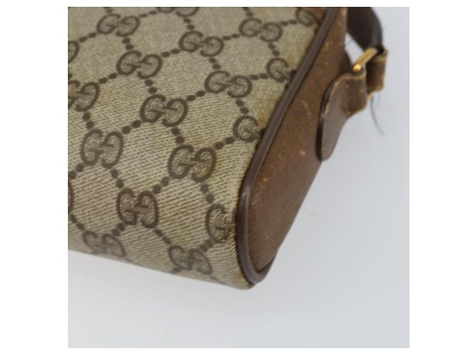 Borsa Sherry Line GG Supreme Web di GUCCI in PVC beige e oro 116 02 055 Auth 155594 D'oro - vista 10