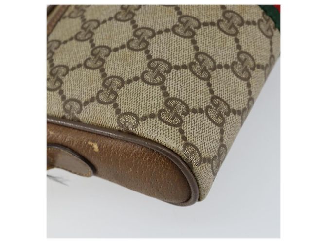 Borsa Sherry Line GG Supreme Web di GUCCI in PVC beige e oro 116 02 055 Auth 155594 D'oro - vista 11