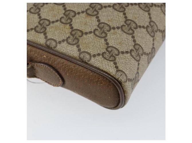 Borsa Sherry Line GG Supreme Web di GUCCI in PVC beige e oro 116 02 055 Auth 155594 D'oro - vista 13