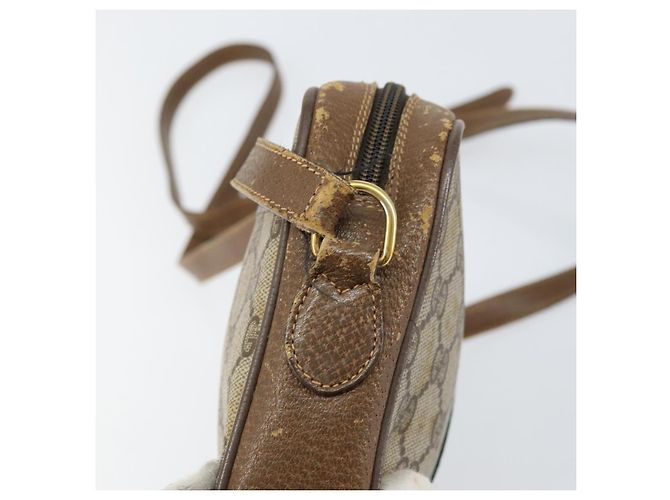 Borsa Sherry Line GG Supreme Web di GUCCI in PVC beige e oro 116 02 055 Auth 155594 D'oro - vista 14