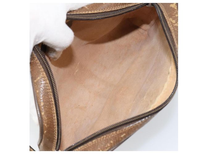Borsa Sherry Line GG Supreme Web di GUCCI in PVC beige e oro 116 02 055 Auth 155594 D'oro - vista 18