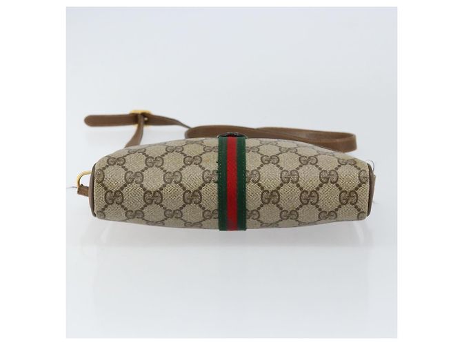 Borsa Sherry Line GG Supreme Web di GUCCI in PVC beige e oro 116 02 055 Auth 155594 D'oro - vista 9