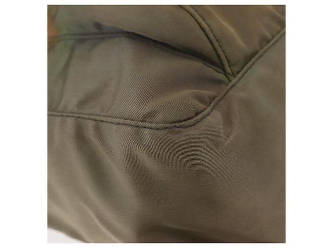 PRADA Schultertasche Nylon Khaki Gold Auth 154525 Golden - Ansicht 15