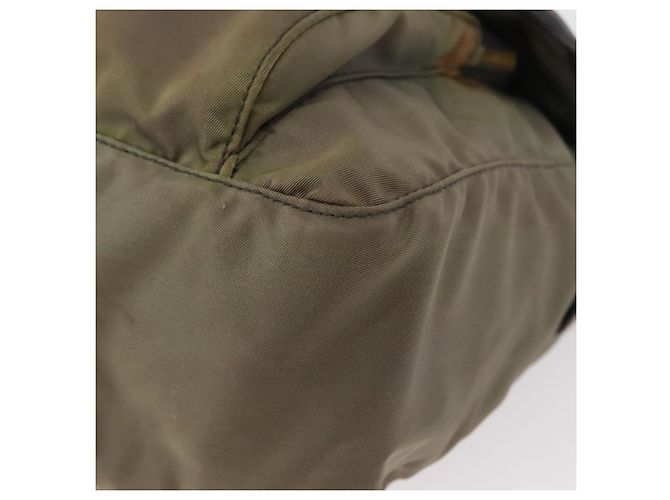 PRADA Schultertasche Nylon Khaki Gold Auth 154525 Golden - Ansicht 16