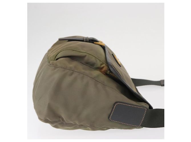 PRADA Schultertasche Nylon Khaki Gold Auth 154525 Golden - Ansicht 3