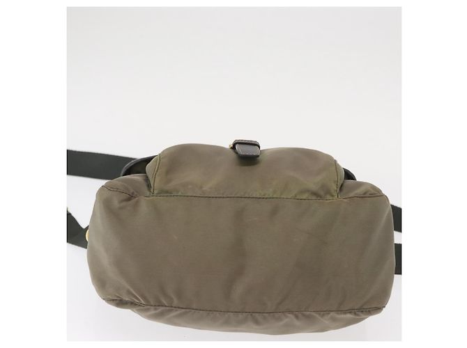 PRADA Schultertasche Nylon Khaki Gold Auth 154525 Golden - Ansicht 5