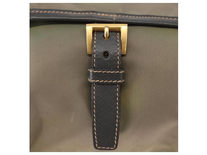 PRADA Schultertasche Nylon Khaki Gold Auth 154525 Golden - Ansicht 8
