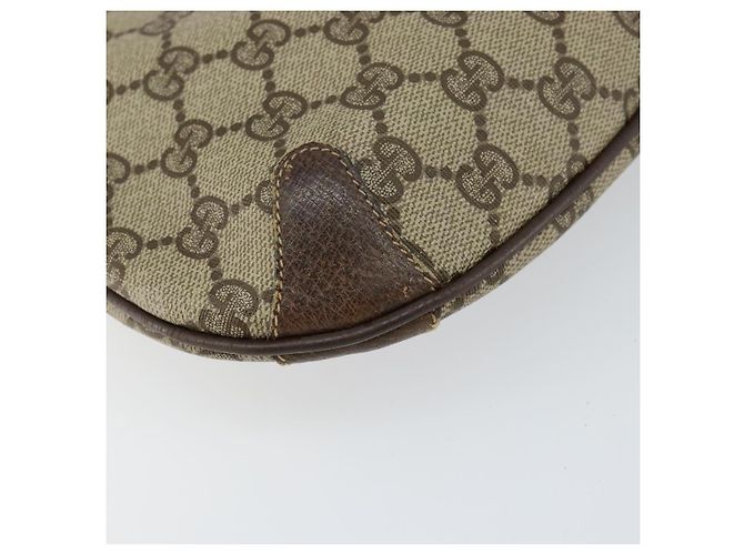 Gucci Borsa GG Supreme Web Sherry Line in PVC beige e oro 904 02 026 Auth 154668 D'oro - vista 11