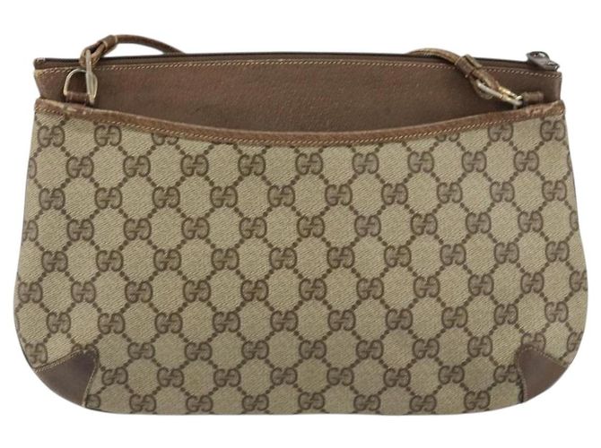 Gucci Borsa GG Supreme Web Sherry Line in PVC beige e oro 904 02 026 Auth 154668 D'oro - vista 3