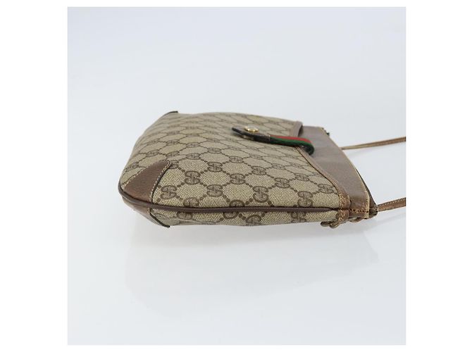 Gucci Borsa GG Supreme Web Sherry Line in PVC beige e oro 904 02 026 Auth 154668 D'oro - vista 4