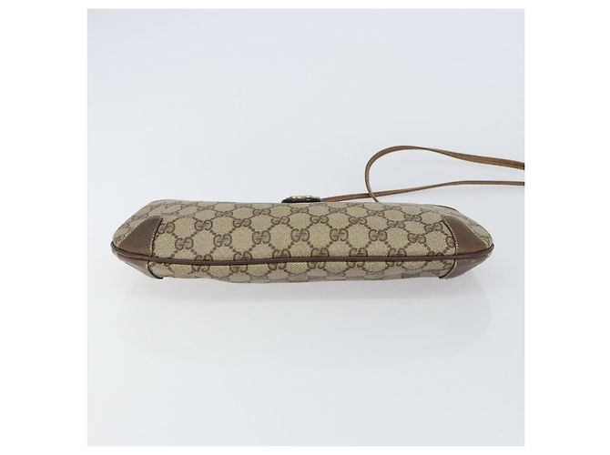 Gucci Borsa GG Supreme Web Sherry Line in PVC beige e oro 904 02 026 Auth 154668 D'oro - vista 9