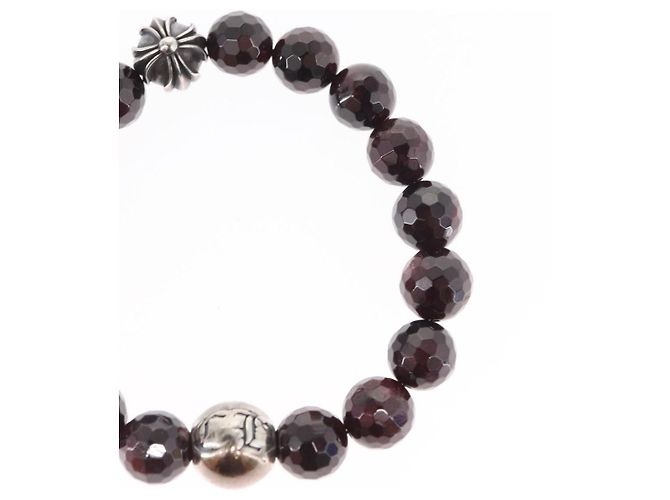Bracciale in perle Chrome Hearts CH Plus Cross Ball Granato 0,4"" Ag925 Auth 143053M Rosso - vista 10