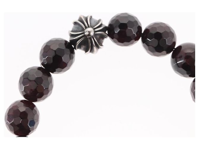 Bracciale in perle Chrome Hearts CH Plus Cross Ball Granato 0,4"" Ag925 Auth 143053M Rosso - vista 11