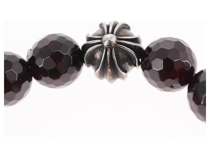 Bracciale in perle Chrome Hearts CH Plus Cross Ball Granato 0,4"" Ag925 Auth 143053M Rosso - vista 15