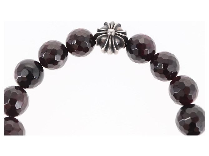 Bracciale in perle Chrome Hearts CH Plus Cross Ball Granato 0,4"" Ag925 Auth 143053M Rosso - vista 6