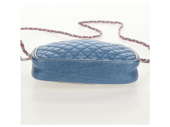Borsa a Spalla GUCCI Zumi in Pelle Outlet Blu Auth 154069V - vista 10