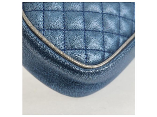 Borsa a Spalla GUCCI Zumi in Pelle Outlet Blu Auth 154069V - vista 11