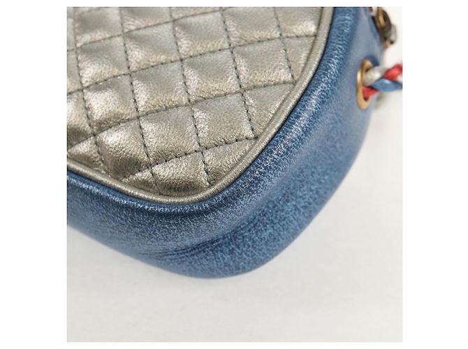 Borsa a Spalla GUCCI Zumi in Pelle Outlet Blu Auth 154069V - vista 14