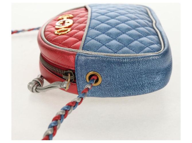 Borsa a Spalla GUCCI Zumi in Pelle Outlet Blu Auth 154069V - vista 4