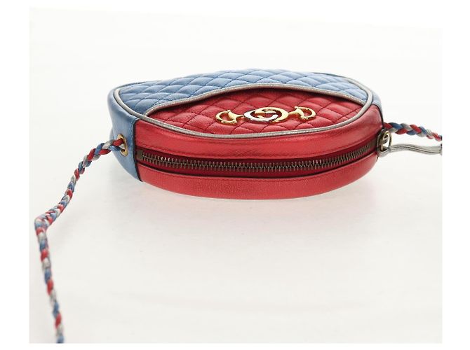 Borsa a Spalla GUCCI Zumi in Pelle Outlet Blu Auth 154069V - vista 6