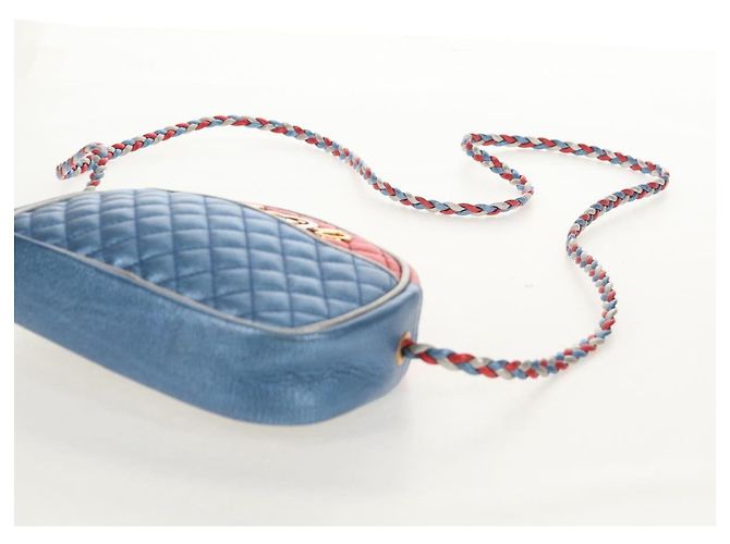Borsa a Spalla GUCCI Zumi in Pelle Outlet Blu Auth 154069V - vista 9