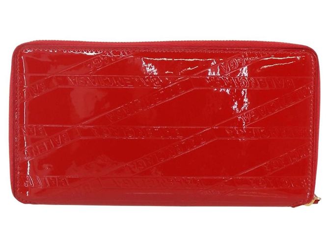 BALENCIAGA Langer Geldbeutel Emaille Rot 553884 Auth bs31472 - Ansicht 3